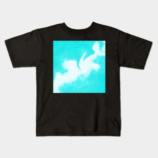 Turquoise Cloud Pattern Kids T-Shirt